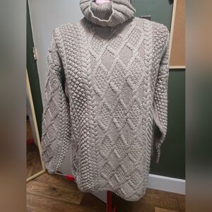 Cozy Gray Cable Knit Sweater